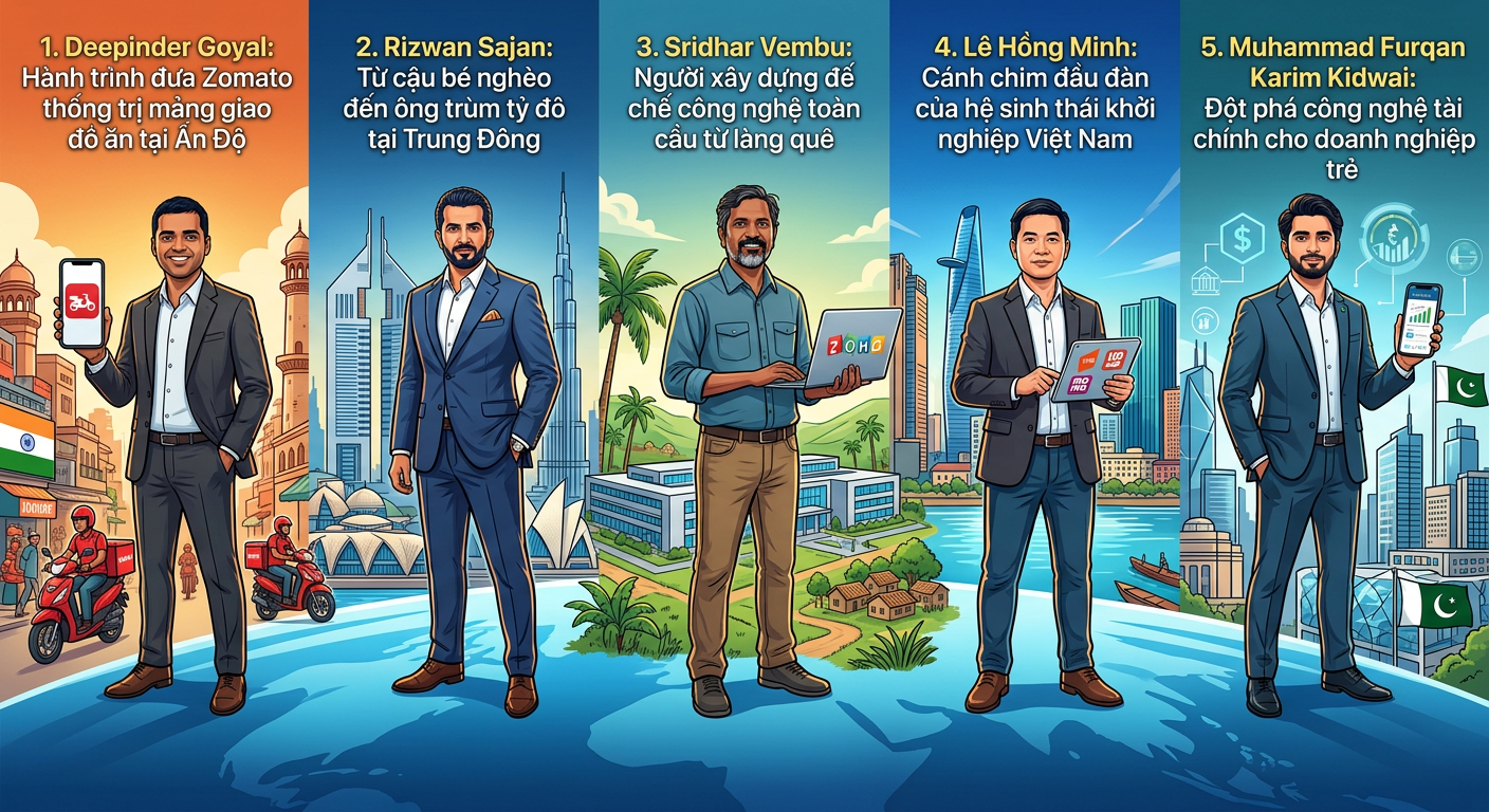 5 gương điển hình khởi nghiệp thành công tại châu Á